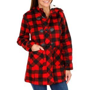Big Chill Women’s Jacket Fleece Coat Sherpa Lined Hood Toggle Accent 🆕/NWT!